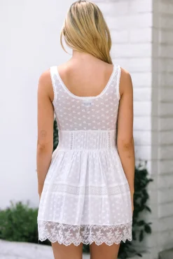Lacey Embroidered Mini Dress