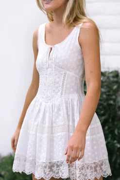 Lacey Embroidered Mini Dress