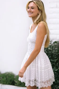 Lacey Embroidered Mini Dress