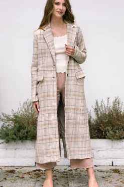 Lennon Longline Plaid Coat