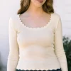 Mandy Scalloped Long Sleeve