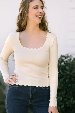 Mandy Scalloped Long Sleeve