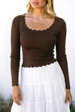 Mandy Scalloped Long Sleeve