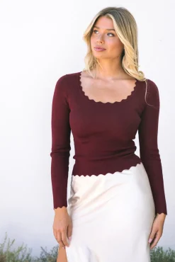 Mandy Scalloped Long Sleeve