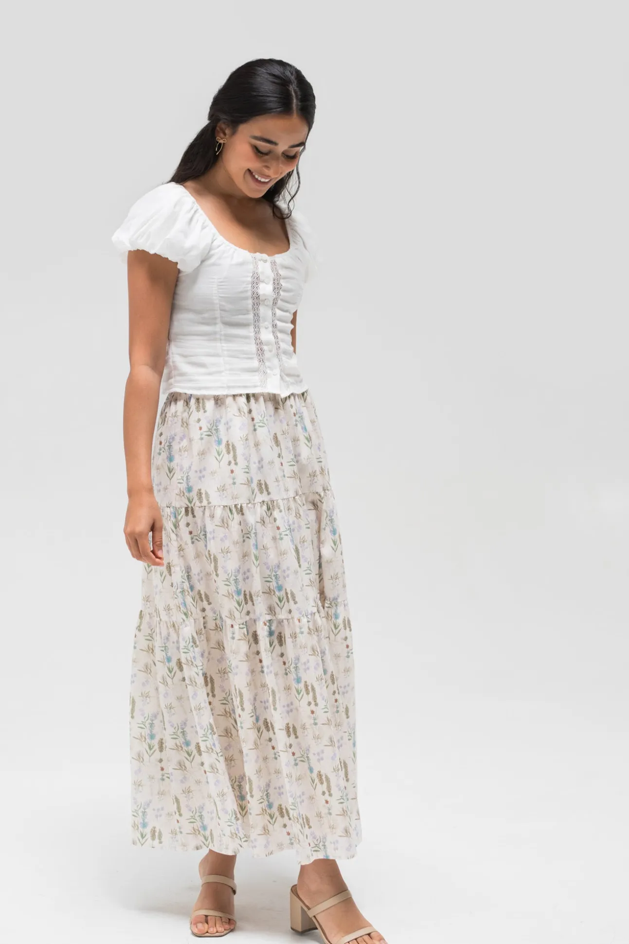 Marla Floral Tiered Skirt
