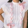Martha Bow Cable Knit Top