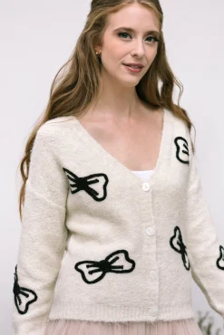 Mary Bow Embroidered Cardigan