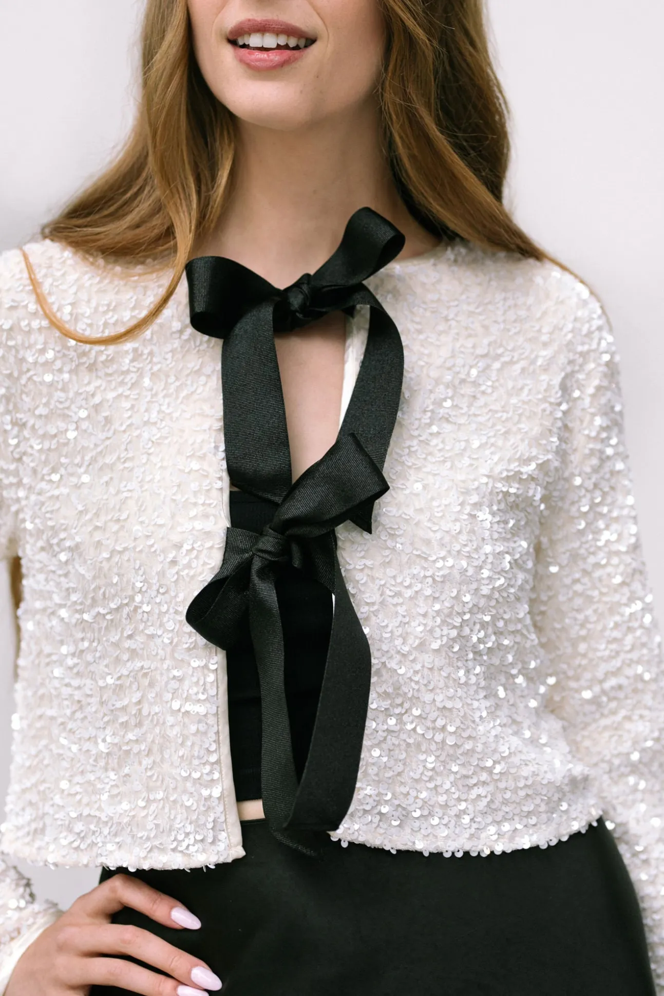 Monique Sequin Bow Jacket