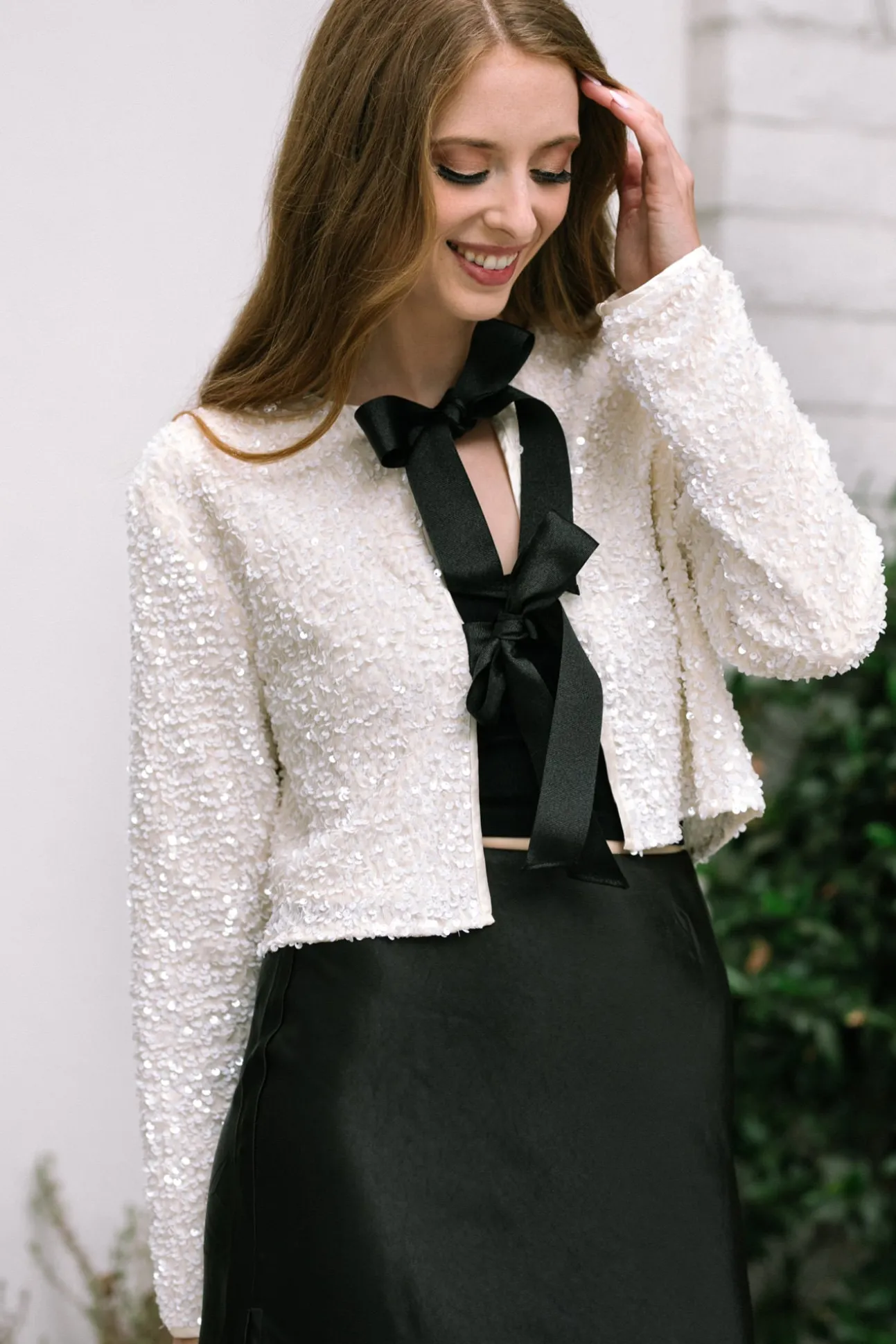 Monique Sequin Bow Jacket