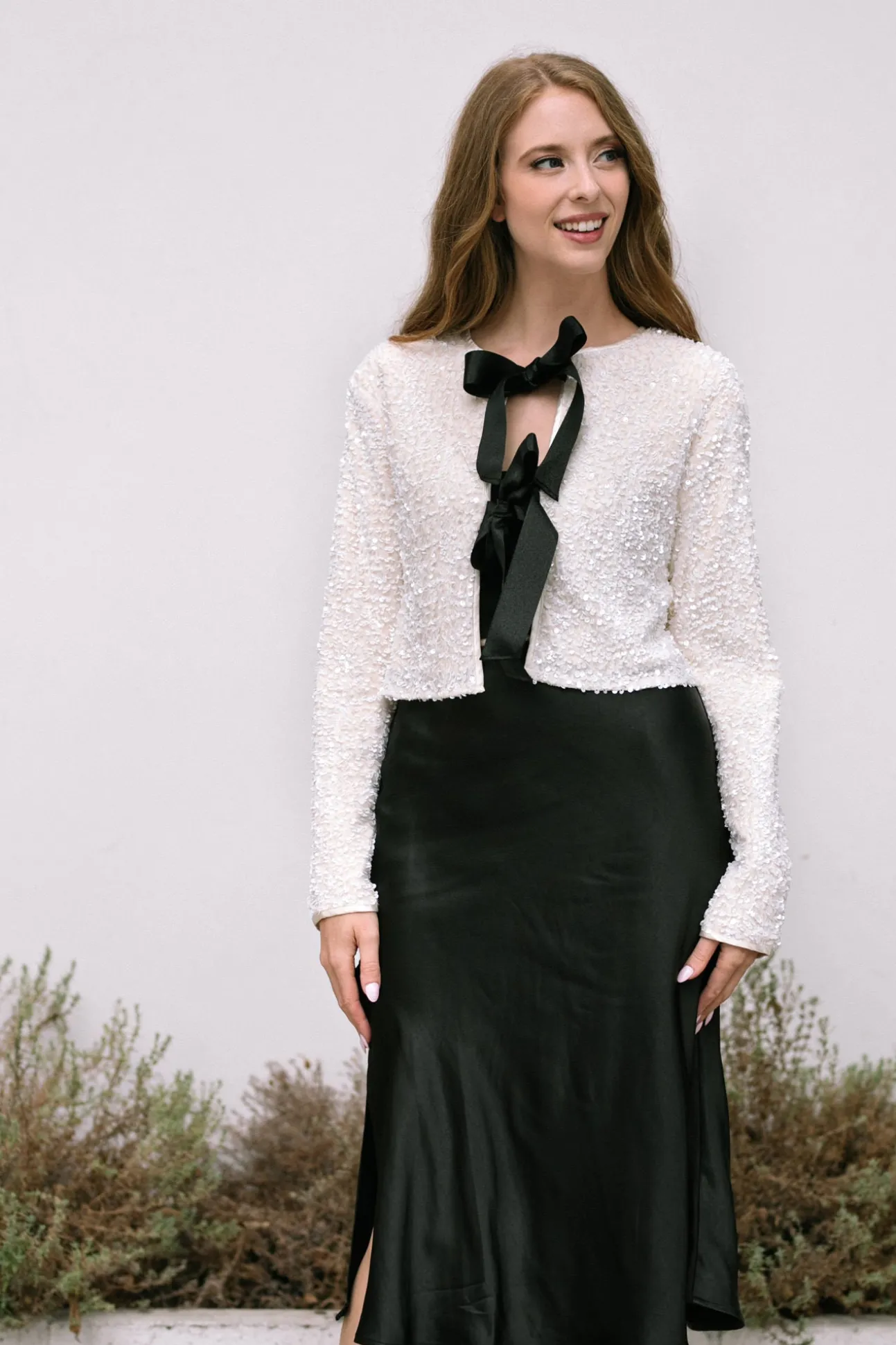 Monique Sequin Bow Jacket