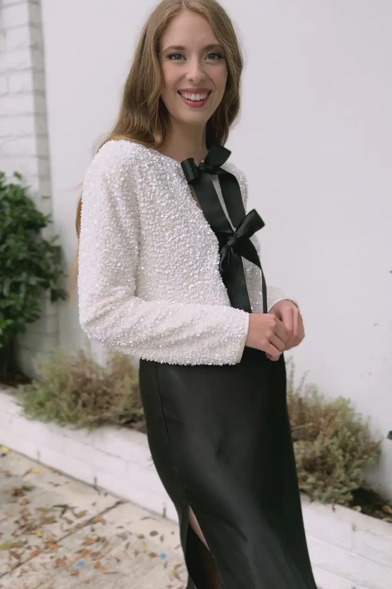 Monique Sequin Bow Jacket