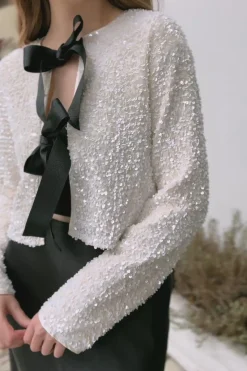 Monique Sequin Bow Jacket