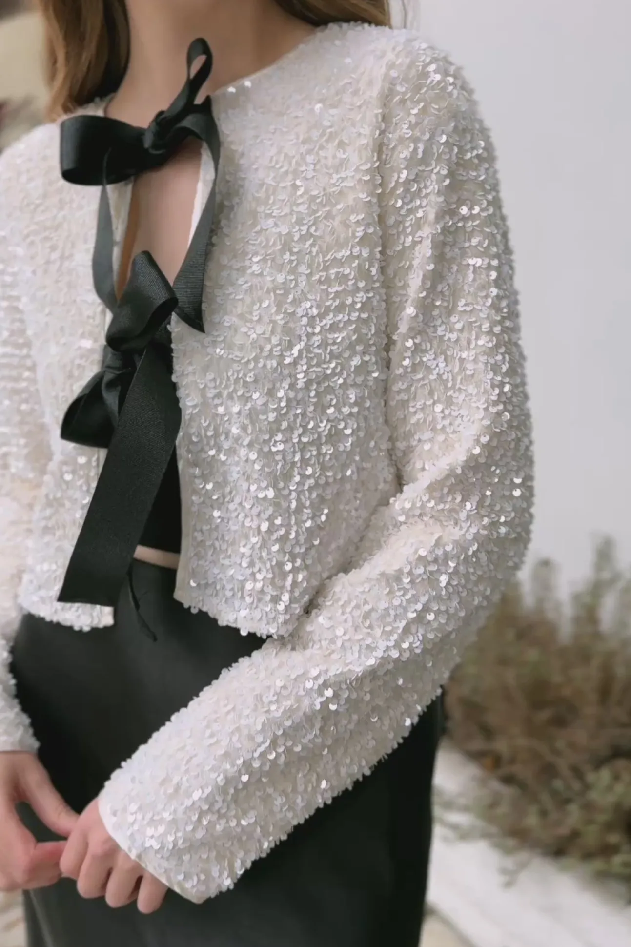 Monique Sequin Bow Jacket
