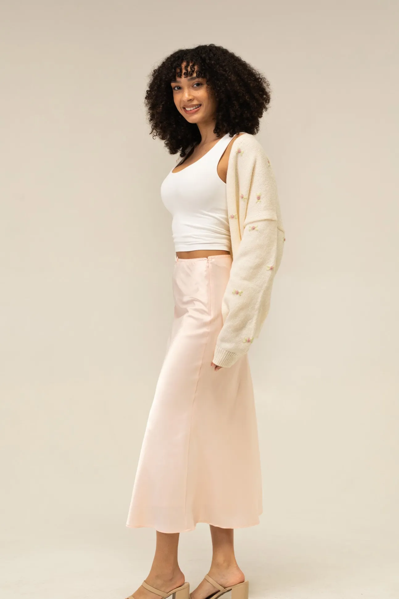 Monroe Satin Slip Skirt
