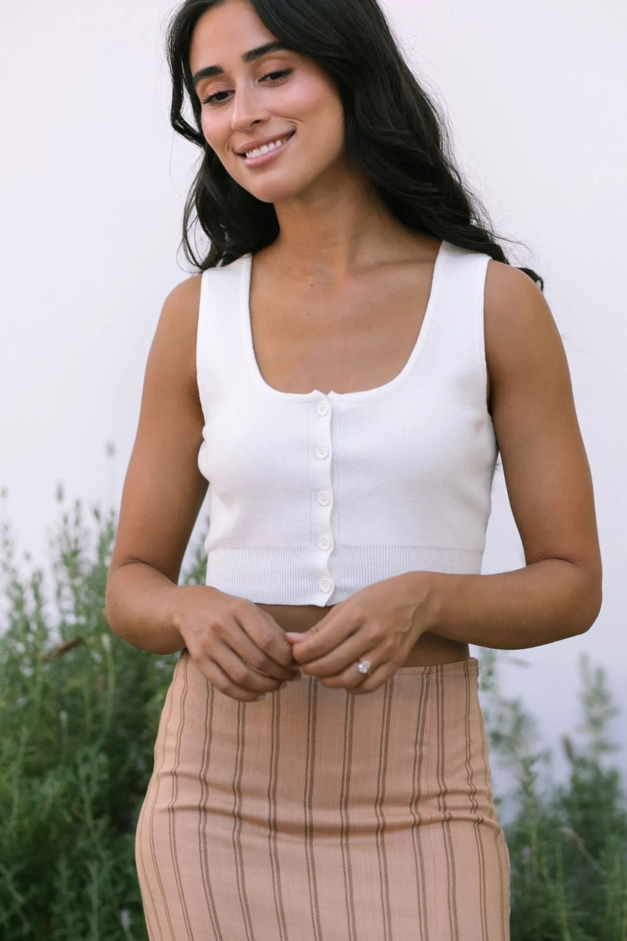 Norma Buttoned Sleeveless Tank