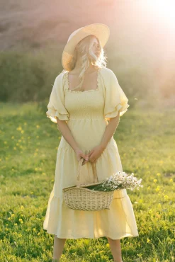 Paige Puff Sleeve Tiered Midi Dress