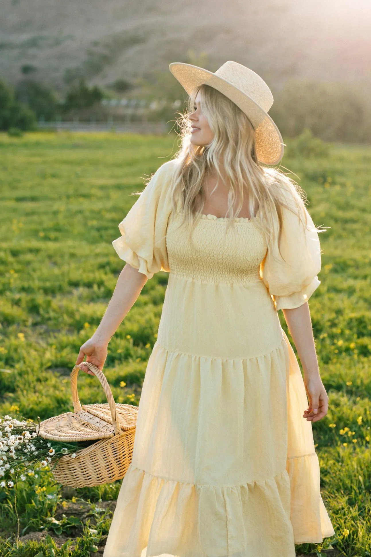Paige Puff Sleeve Tiered Midi Dress