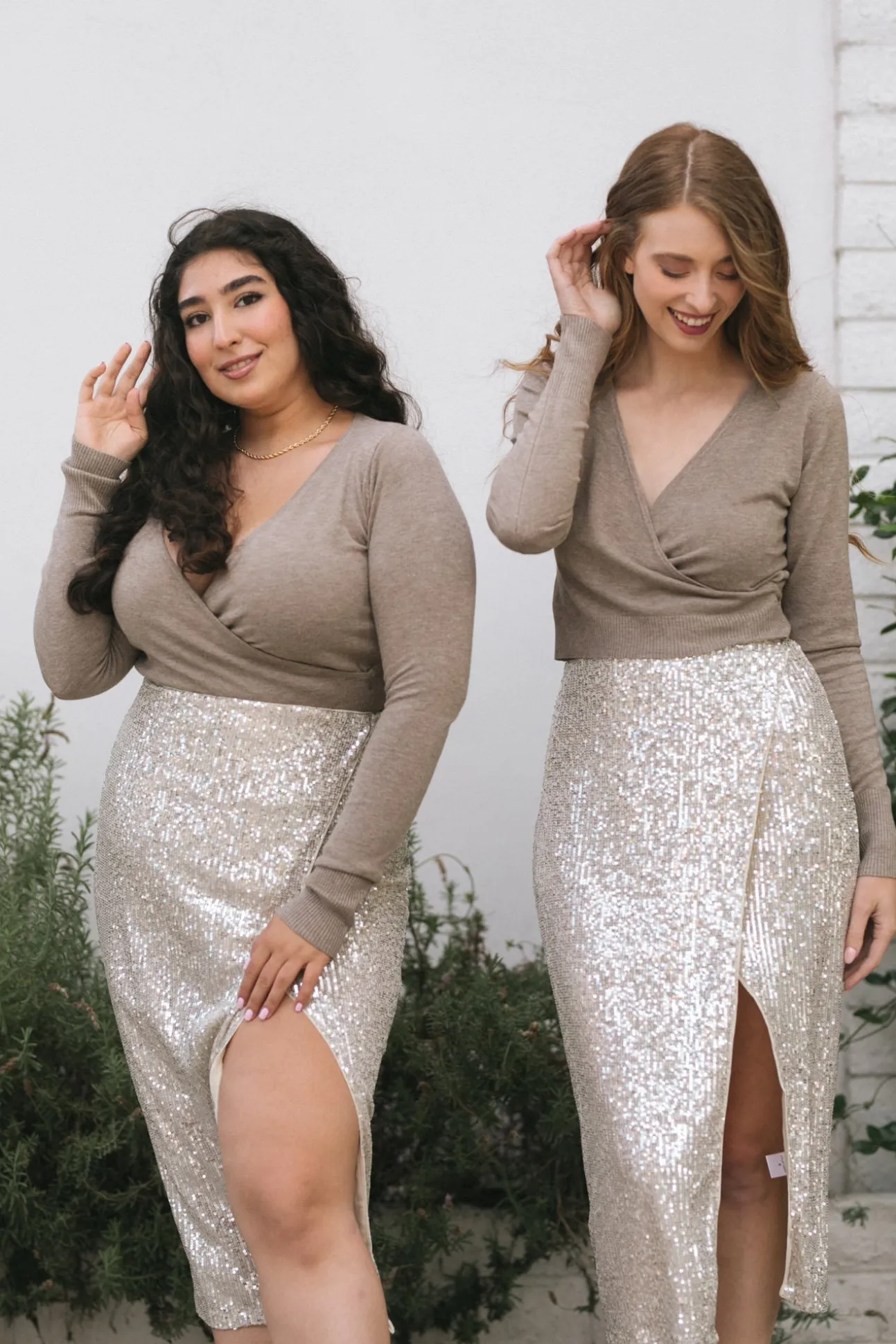 Rosette Surplice Sweater Top