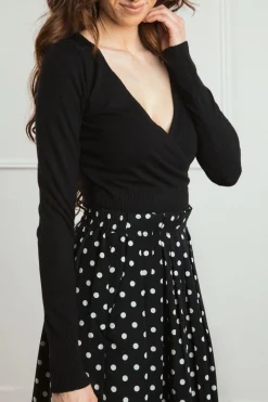 Rosette Surplice Sweater Top