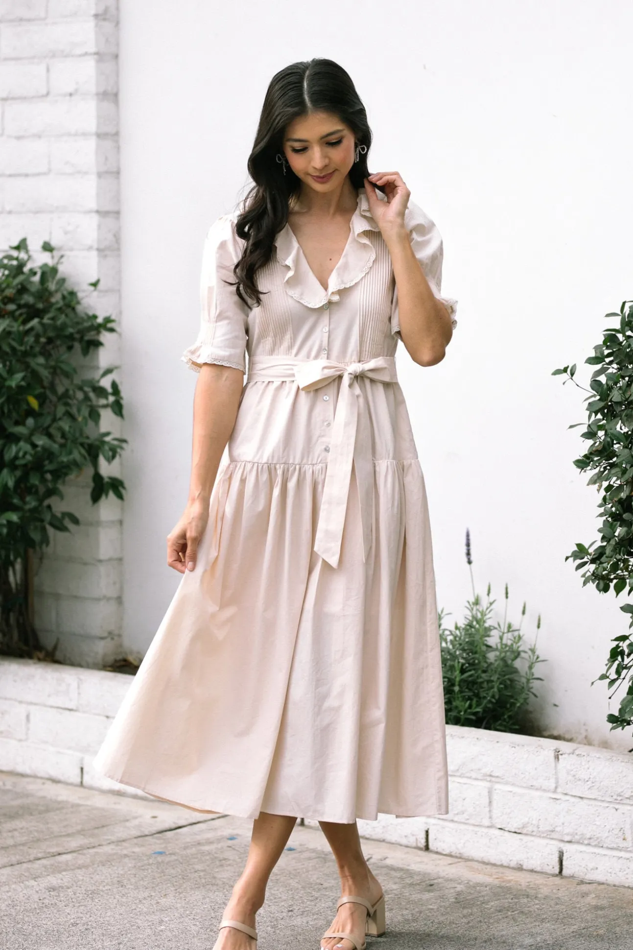 Ruth Ruffle Collared Dress