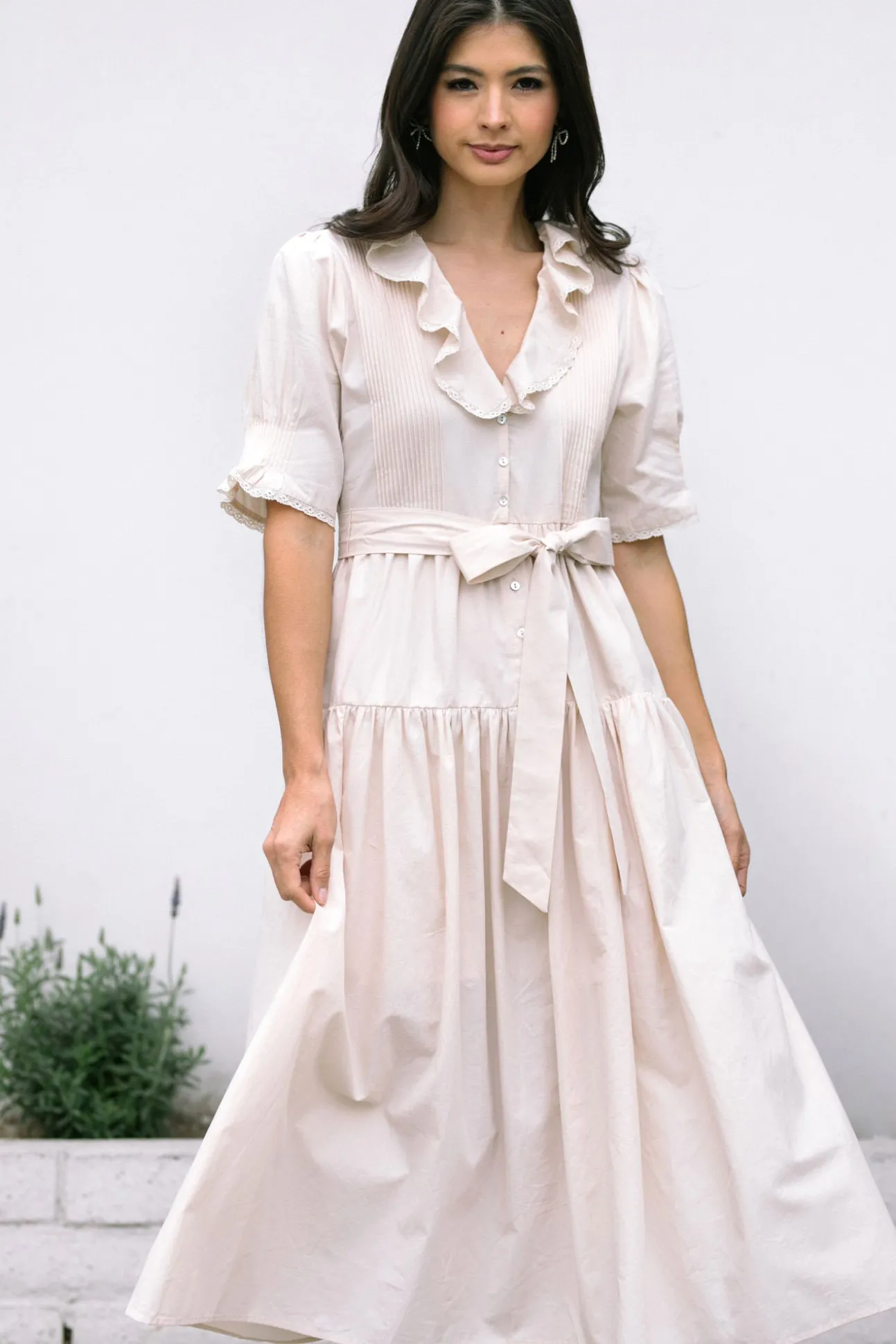 Ruth Ruffle Collared Dress