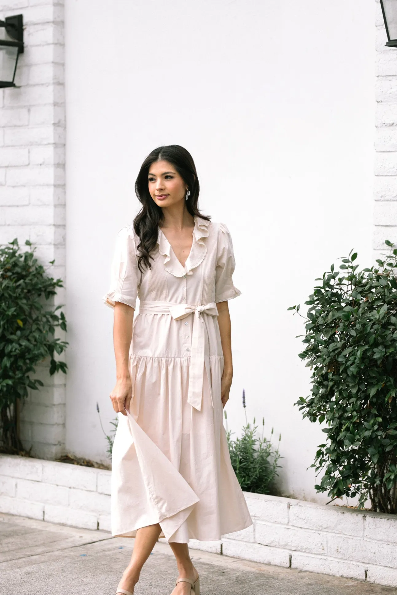 Ruth Ruffle Collared Dress