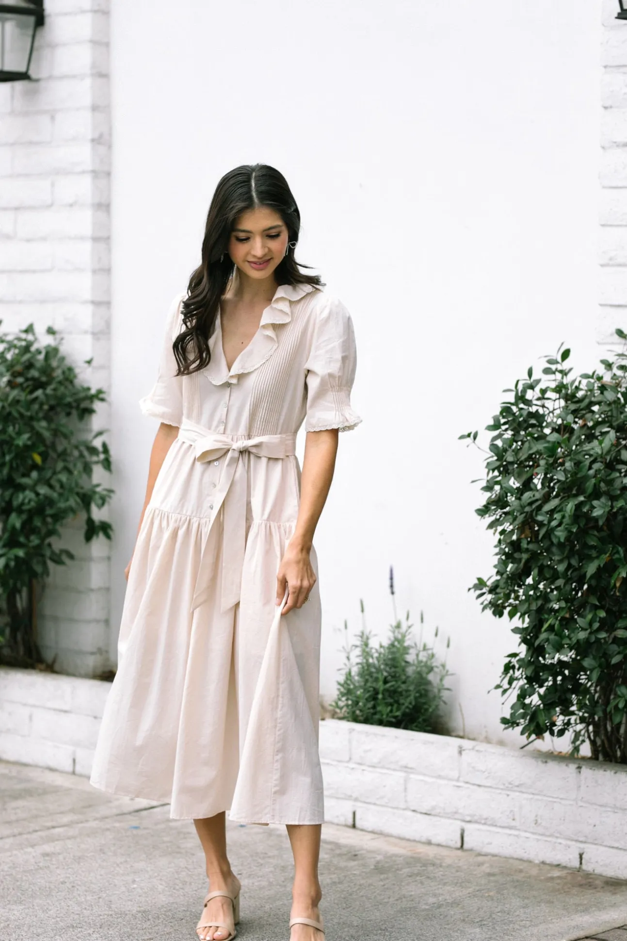 Ruth Ruffle Collared Dress