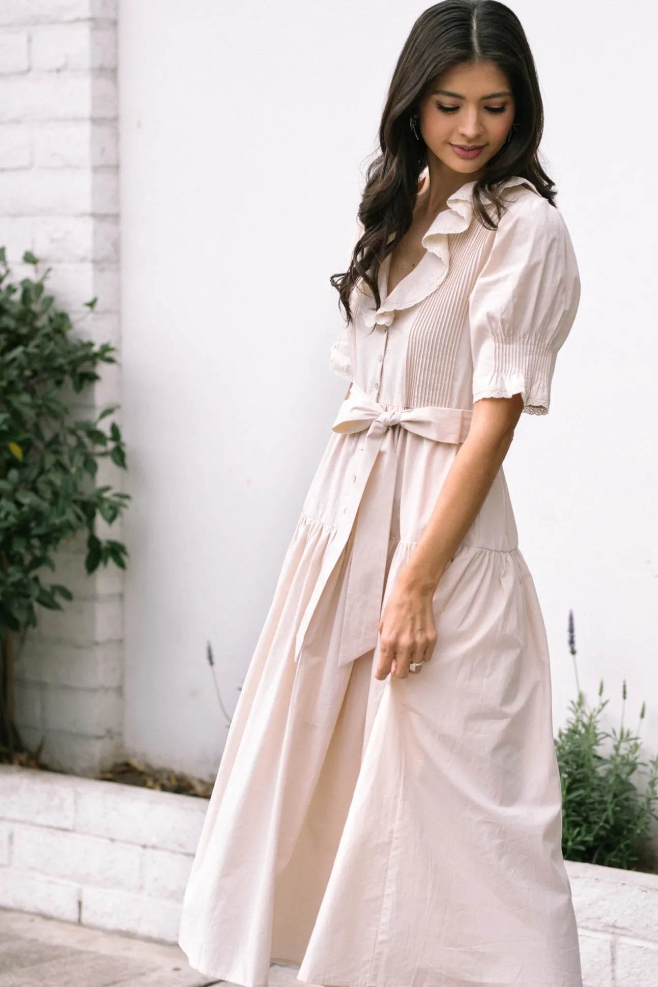 Ruth Ruffle Collared Dress