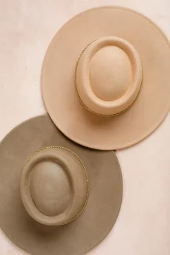Sarah Wide Brim Hat with Twisted Chain