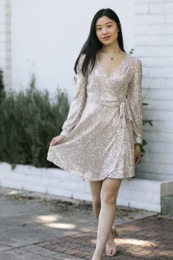 Sierra Sequin Wrap Dress