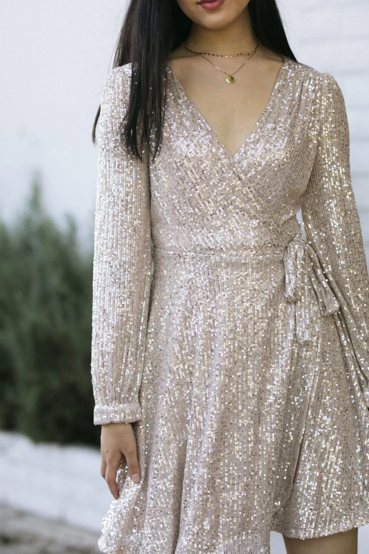Sierra Sequin Wrap Dress