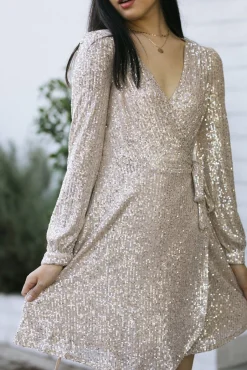 Sierra Sequin Wrap Dress