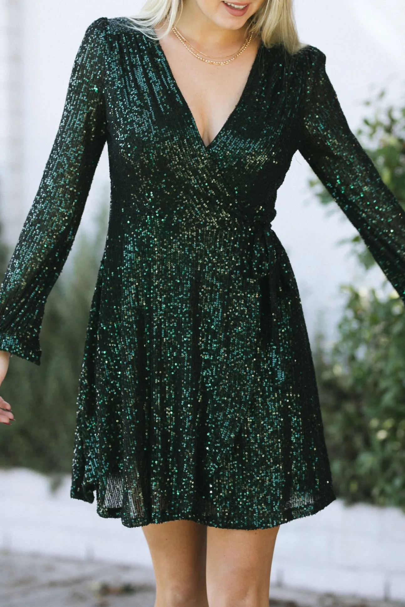 Sierra Sequin Wrap Dress