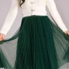 Vienna Pleated Tulle Midi Skirt